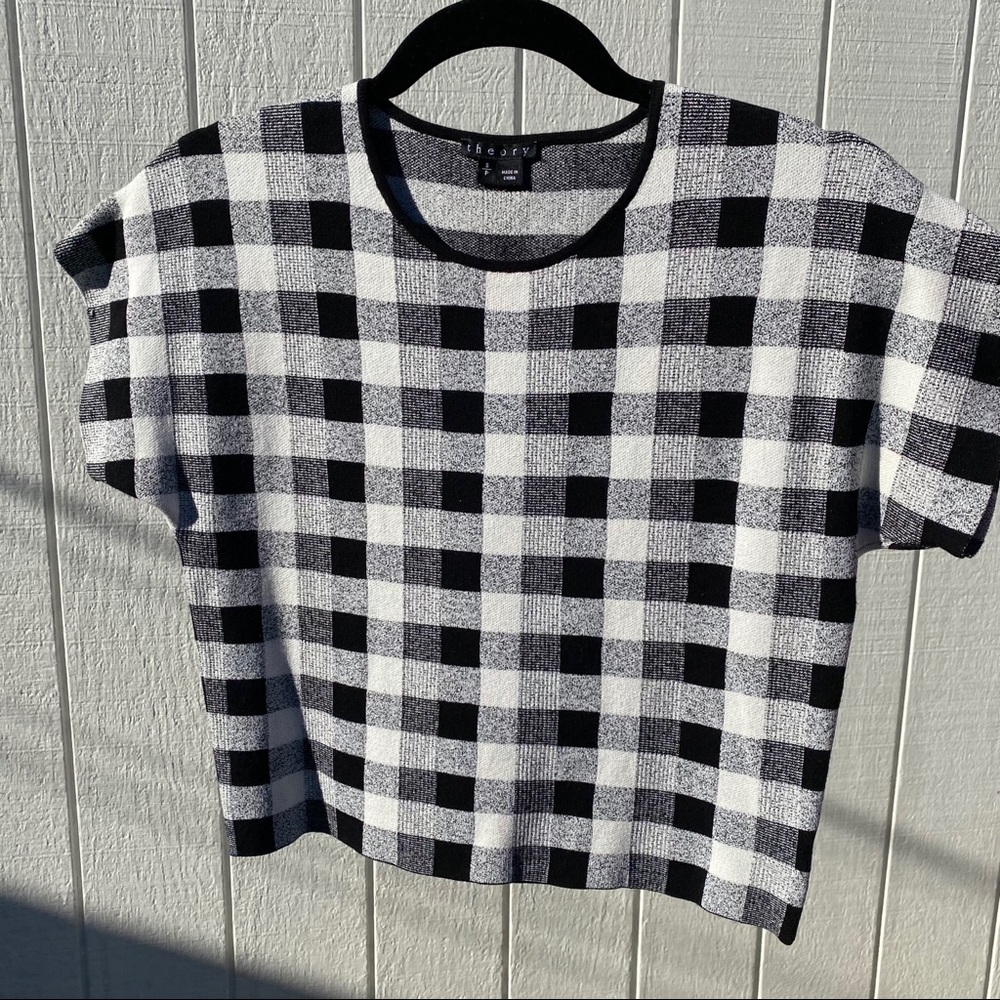 Theory Checkered Knit top, Small - Picture 10 of 13